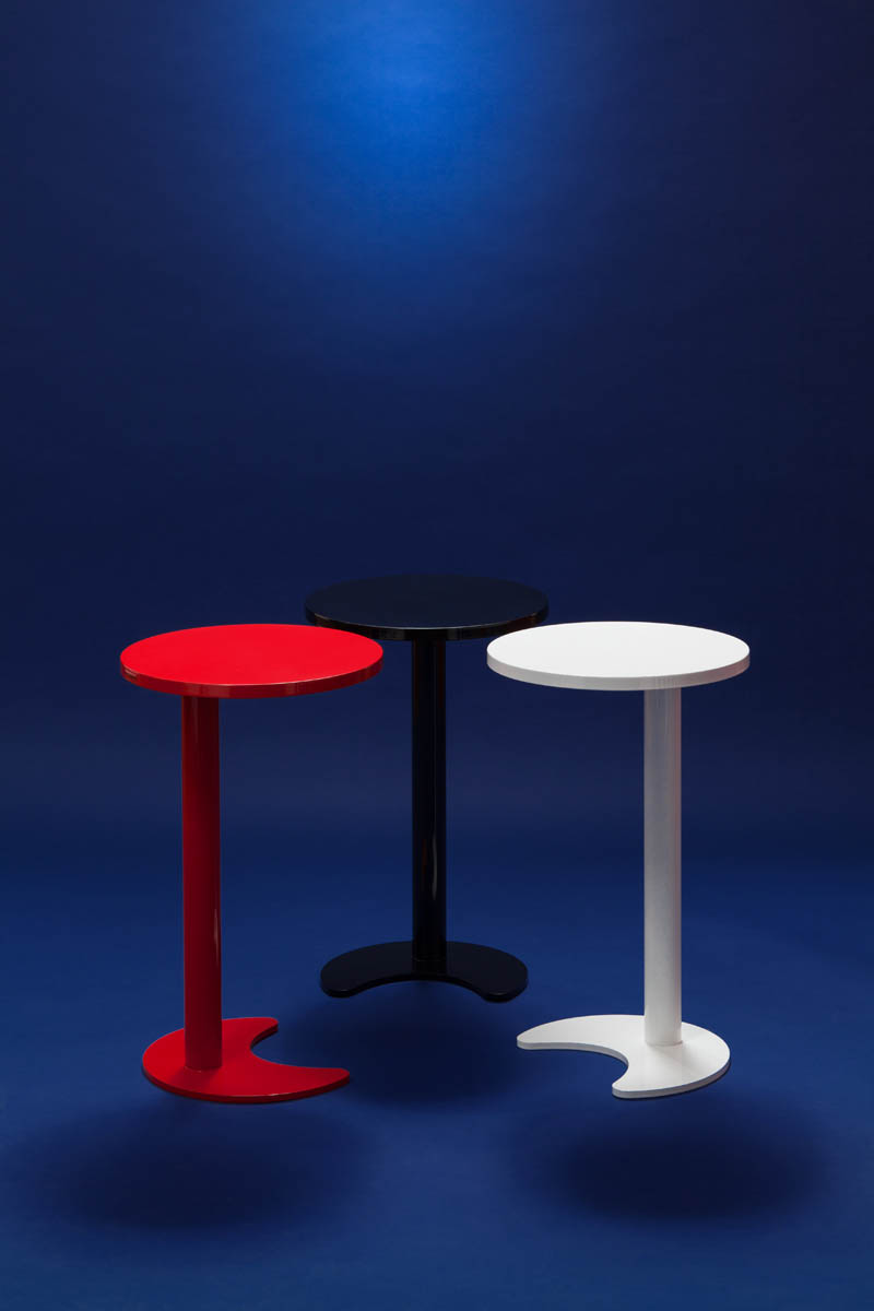 Moon Side Table Moon Side Table black red white round table
